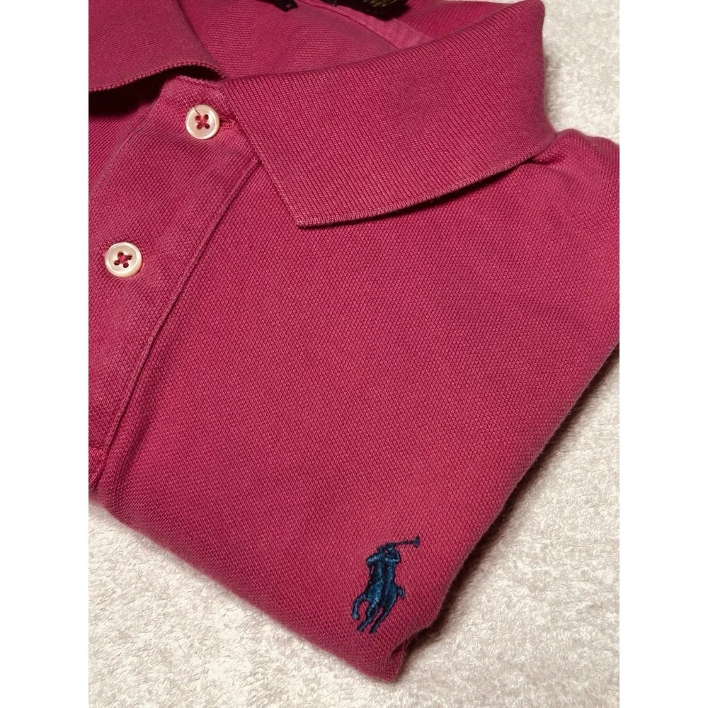 Polo Ralph Lauren Classic Fit Men's Large Mesh Polo Shirt Dark Pink Navy Pony